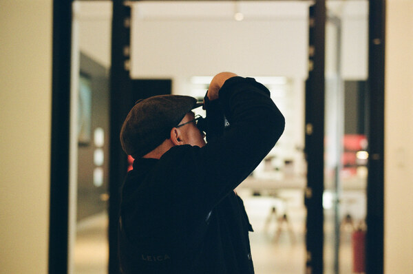 Photographer inside museum
