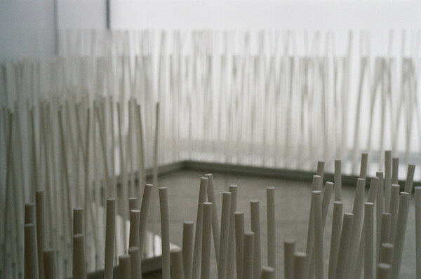 White and gray sticks inside rooms